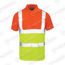 HI VIS 2 tone polyester/cotton polo shirt